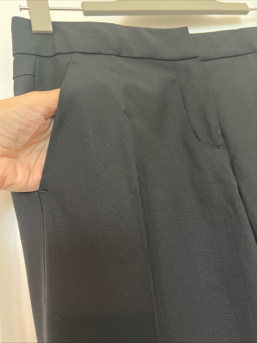 Theory Solada wool/ spandex Classic Black Wide-Leg Dress Pants - Women's 0 GREAT - Picture 3 of 12
